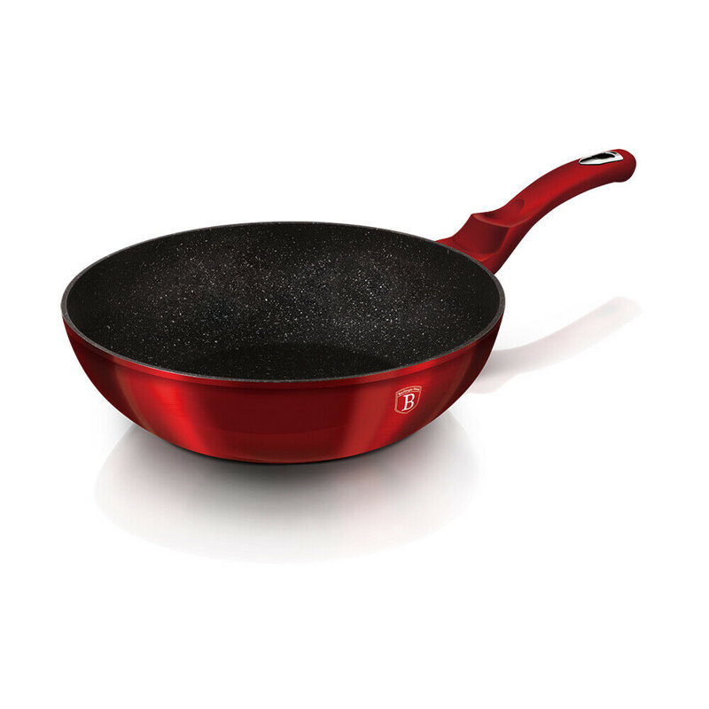 Berlinger Haus Non-Stick Aluminium Wok, 7.4cm H x 28cm W, Red