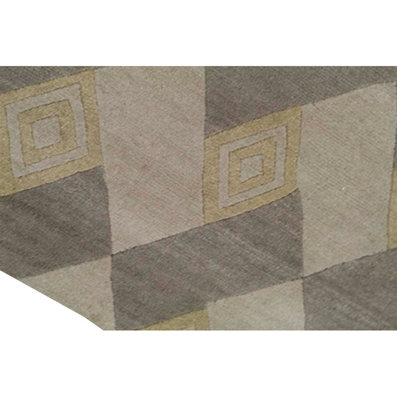 Hand-Knotted High-Quality Tan and Taupe Area Rug