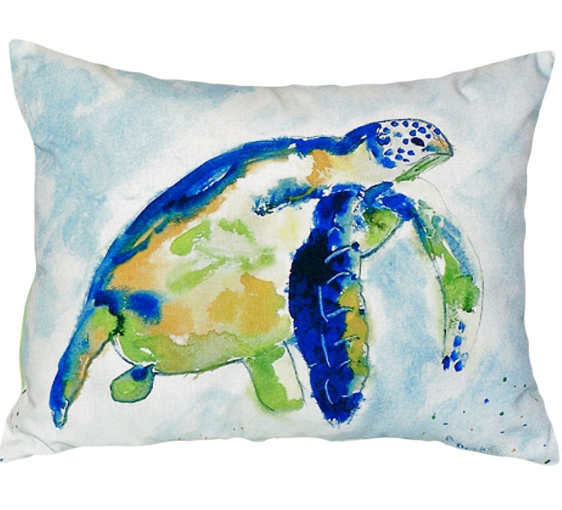 Sea Turtle Outdoor Reversible Throw Pillow