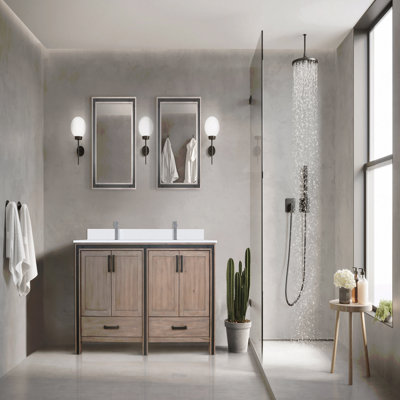 60" W X 22" D Double Basin Bathroom Vanity, Cultured Marble Top