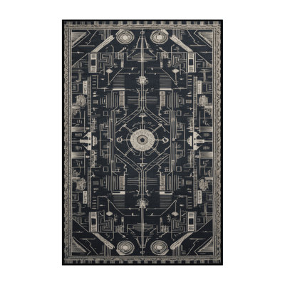 Tapis noir lavable à la machine
