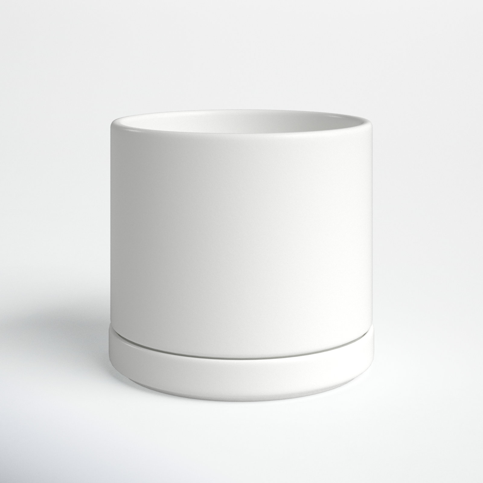 Cheryl Handmade Ceramic Pot Planter, 9.75" H x 10.5" W x 10.5" D, White
