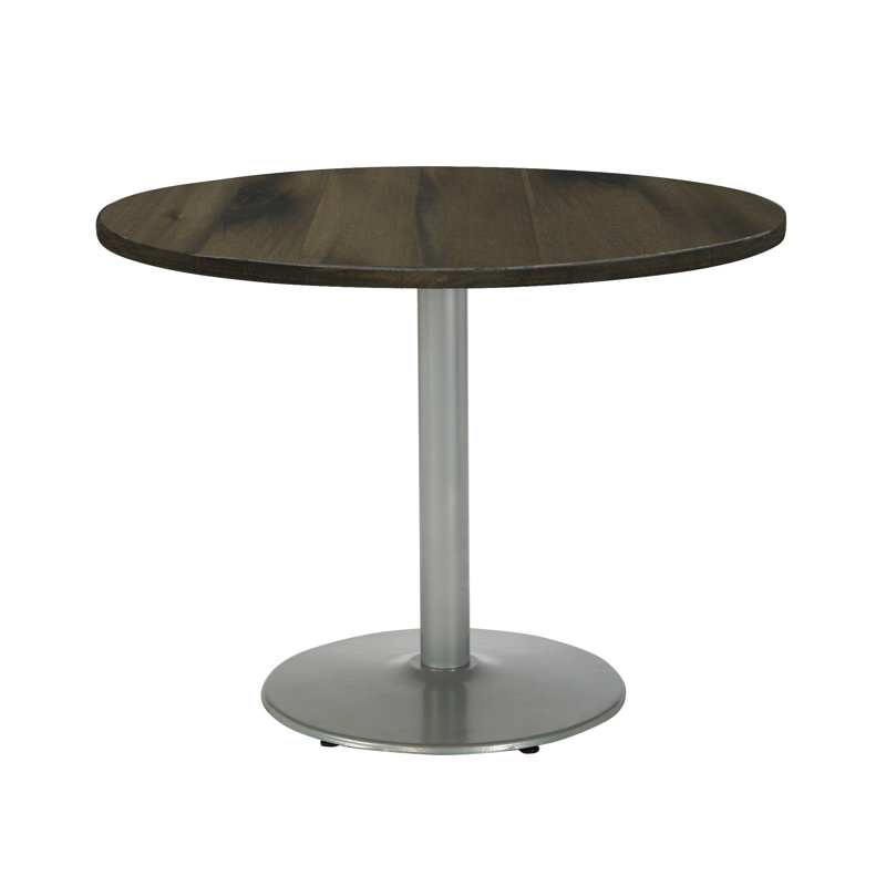 Urban Loft Round Solid Wood Breakroom Table, 29" H x 30" L x 30" W, Silver, Espresso