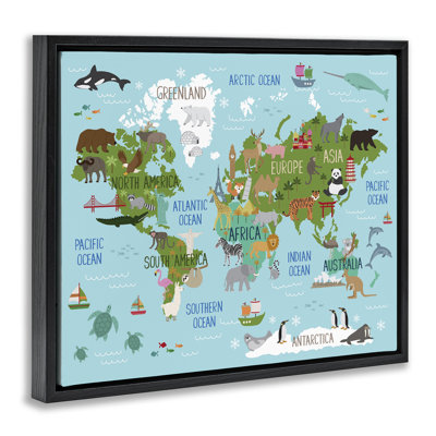 Art mural sur toile flottant, "Kid's Favorite Animals" par Lisa White