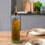 Huilier / Vinaigre en verre recyclé avec bec verseur doré, texture nervurée, 16,9 oz