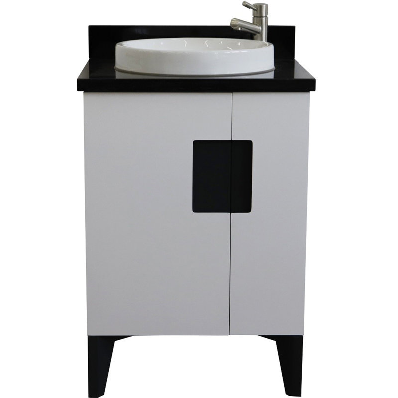 Ensemble de meuble-lavabo simple 25 po, Noir galaxie, Blanc