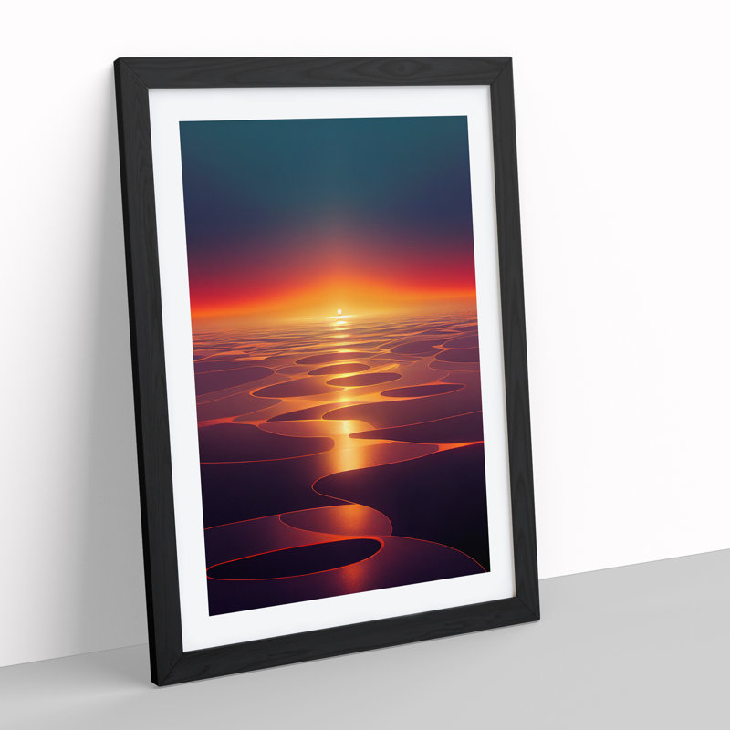 Fancy Sunset - Framed Print, Black, 64cm H x 46cm W x 2cm D