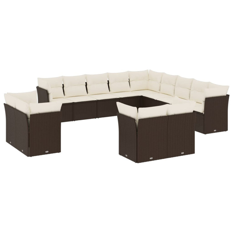 Ensemble de canapé de jardin Vidaxl brun et blanc crème