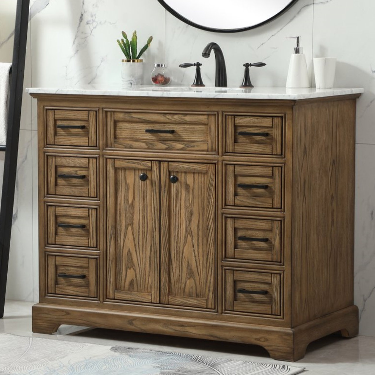 Hermes 42" Single Bathroom Vanity, Dark Brown