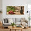 Art sur toile, framboises sanguines et champagne sur une table en bois-133440148