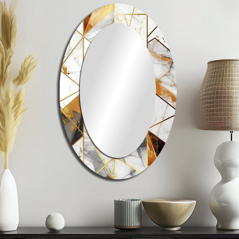Miroir mural oval doré, 36 po x 24 po