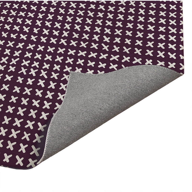 Tapis de cuisine Cross, Rectangle 3' x 5', Eggplant Checkered