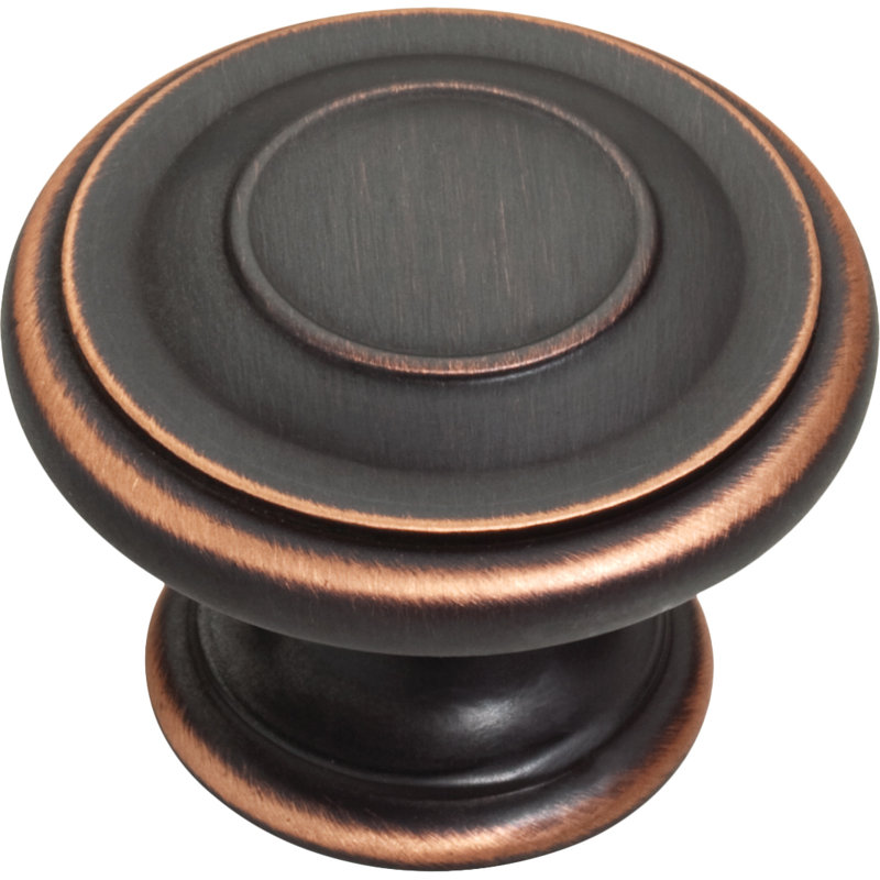 Poignée champignon individuelle, 1.75", Bronze avec des accents cuivre