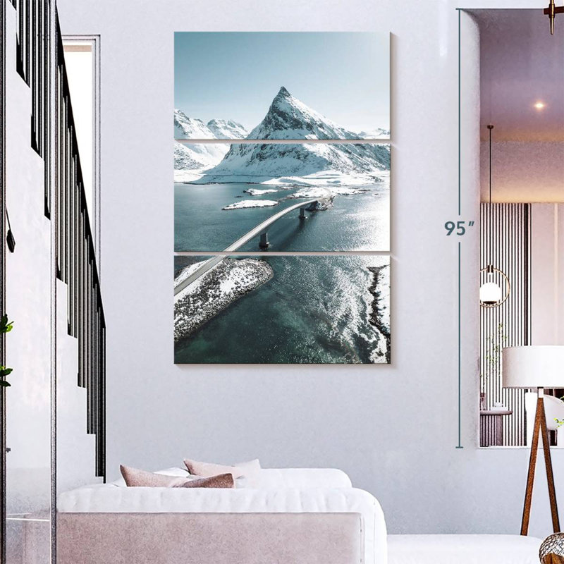 Alvord Fredvang Bridge In Winter, 74" H x 48" W
