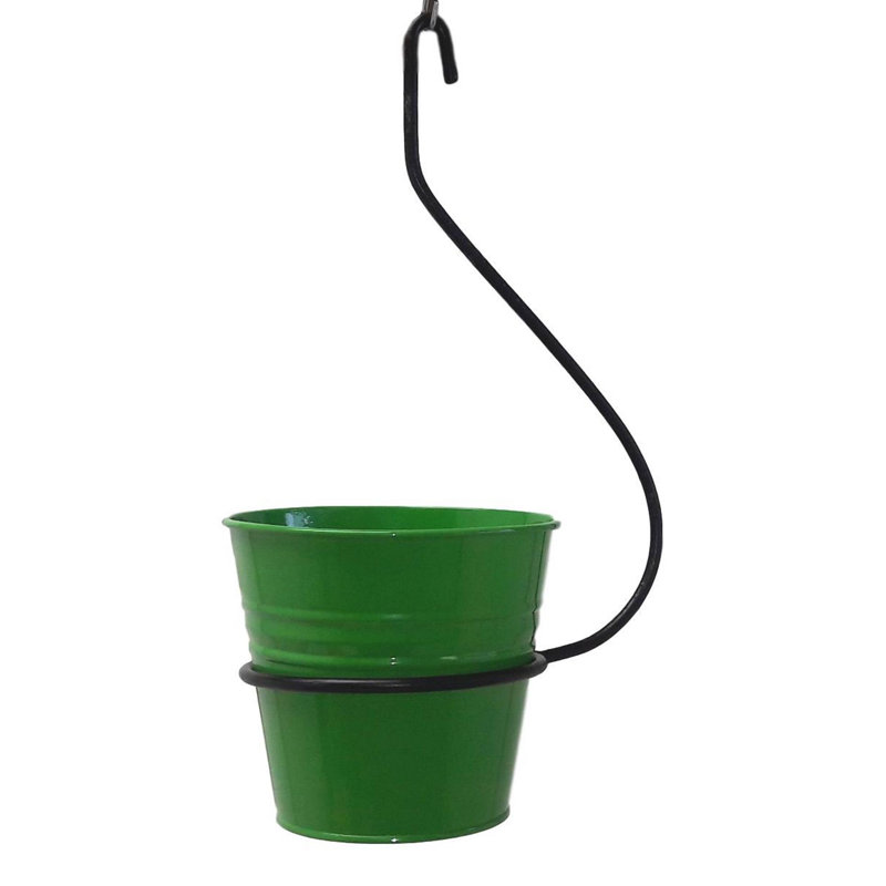 Rogin Metal Hanging Planter, Tangerine, 25" H x 9" W x 9" D