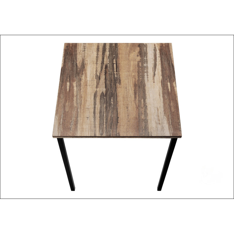 Ensemble de table avec structure en métal noir, Brun