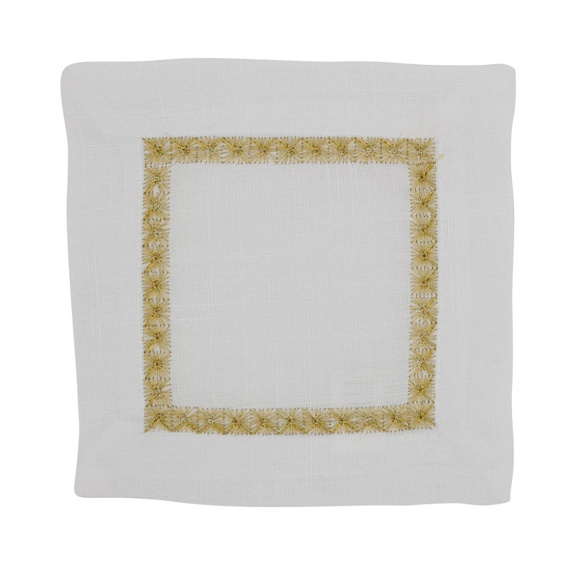 Aloway Mayer Cocktail 6" Napkin, Gold