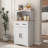 49"Tall Kitchen Hutch Cabinet with 2 Drawers,Adjustable Shelves,