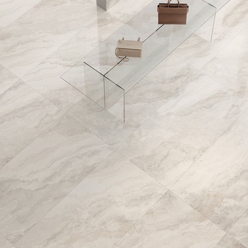 Carreau de porcelaine aspect onyx poli Crystara 24X48, Ivoire ivoire