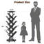 127cm H x 40cm W Metal Step Bookcase,16-Tier Tree Rotating Bookshelf, 360 Degree Spinning Standing Bookcase, Corner Bookcase with casters-581274434