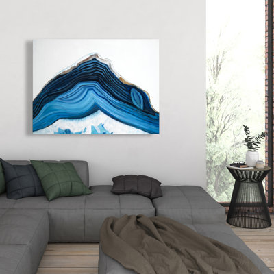 Blue Geode Profile - Minerals Bedroom Canvas for Home Decor