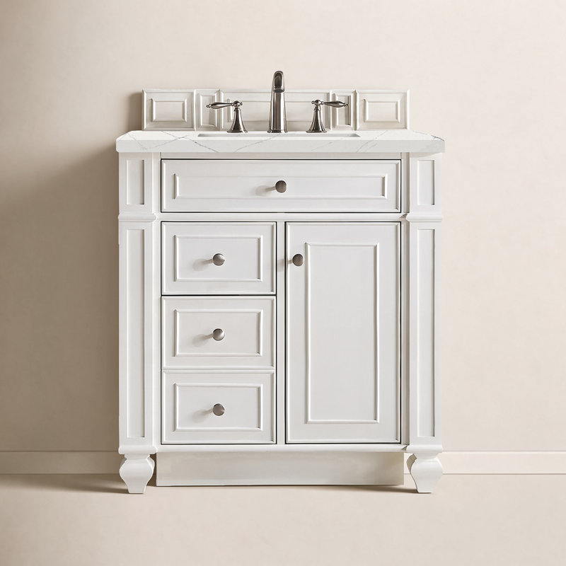 Bristol 30'' W Single Vanity, Bright White, Ethereal Noctis, 8" Widespread