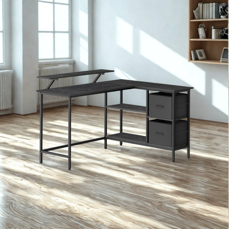 Particle Board / Chipboard Computer Desk, Black/Black
