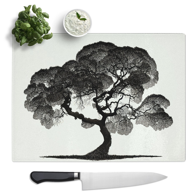 Entrancing Tree  Glass Chopping Board