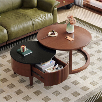 Table basse gigogne vintage avec tiroir