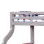 Tedy Twin Over Full Bunk Bed With Curved Ladder, Guardrails, Grey