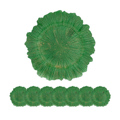 Paquet de 8 assiettes de présentation en plastique de 13 pouces, doublures d'assiettes décoratives pour les mariages, les fêtes et les tables de fêtes