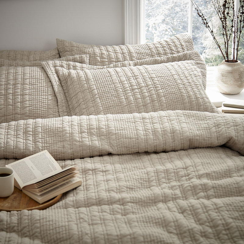 Tamba Jersey Stripe Zofia Oxford Pillowcase, Beige