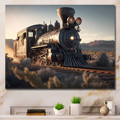 Train, reproduction d'art sur toile, train sur la voie II
