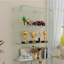 Vitrine à 5 niveaux en verre avec 5 modes DEL dynamiques, portes doubles et tablettes fixes pour un accès facile, vitrine au sol pour le bureau à domicile ou la présentation de magasin