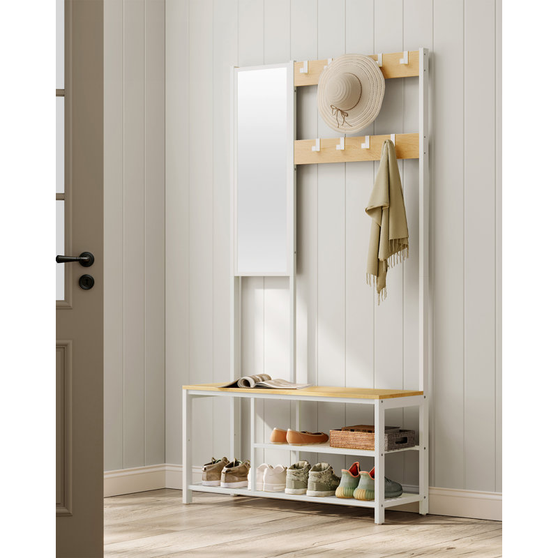 Jalynn Hall Tree 98cm Wide, Oak/White