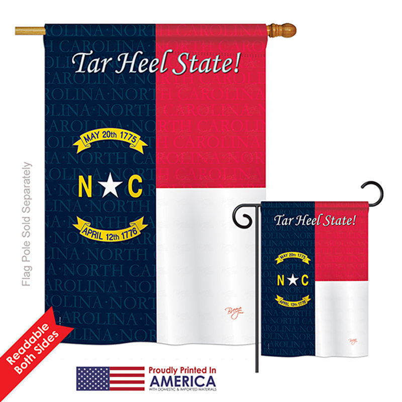 Ensemble de 2 drapeaux en polyester vertical à 2 côtés en polyester north caroline des états américains