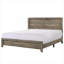 Mobilier de chambre à coucher contemporain très grand avec panneau en bois massif et finition gris classique