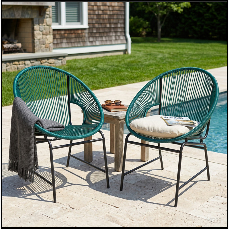 Ensemble de 2 chaises d'extérieur NUSA, Sarcelle