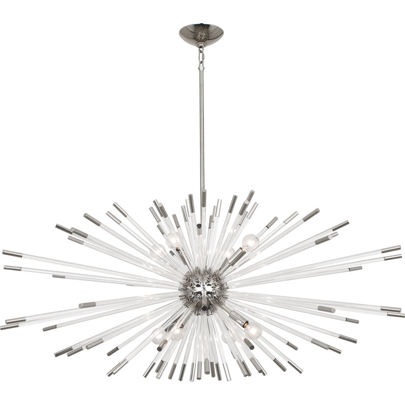 Lustre sphère Spoutnik 8 lumières Andromeda, Nickel poli