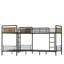 Quad Bunk Bed for 4 Kids, Heavy Duty Metal Twin Bunk Bed Frame, Detachable Triple Bunk, Converts to 3 Twin Beds, Black