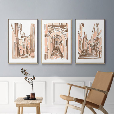 Ensemble de 3 toiles tendues Blush