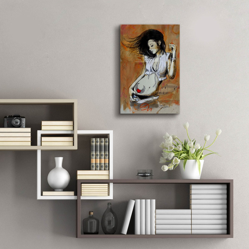 Art mural en verre épique «Tell Tale Heart» par Loui Jover, H 24 po x l 16 po