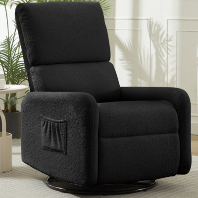 360°Swivel Chair, Rocking Chair with Side Pockets, Deep Cushioned Seat, Rocker Chair with Steel Structure Base, Swivel Chairs for Living Room, Bedroo by Ebern Designs