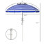 Portable 40+ Beach Umbrella, Adjustable & Tiltable, 2 Cup Holders Hooks, Blue White Stripe Vent Canopy Tilt And Protected Shelter, Vented Umbrella