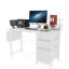 Bureau de 47 po avec prise de courant, 3 tiroirs et poche latérale, facile à assembler, structure stable réversible pour bureau à domicile-111949495
