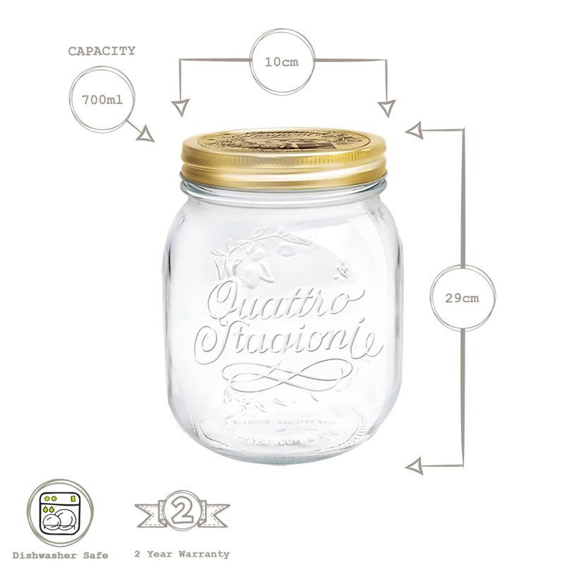 Quattro Stagioni Glass Preserving Jars - 700ml