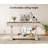 Laziza Modern Farmhouse Office Set, Vintage Desk & 73.3" Glass Door Bookcase Premium Home Office Shelving Units With Power Hub, Oak-724565720