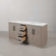 Kamila 72" Carrara White Marble Countertop Bath Vanity in Gray Oak with Mirror