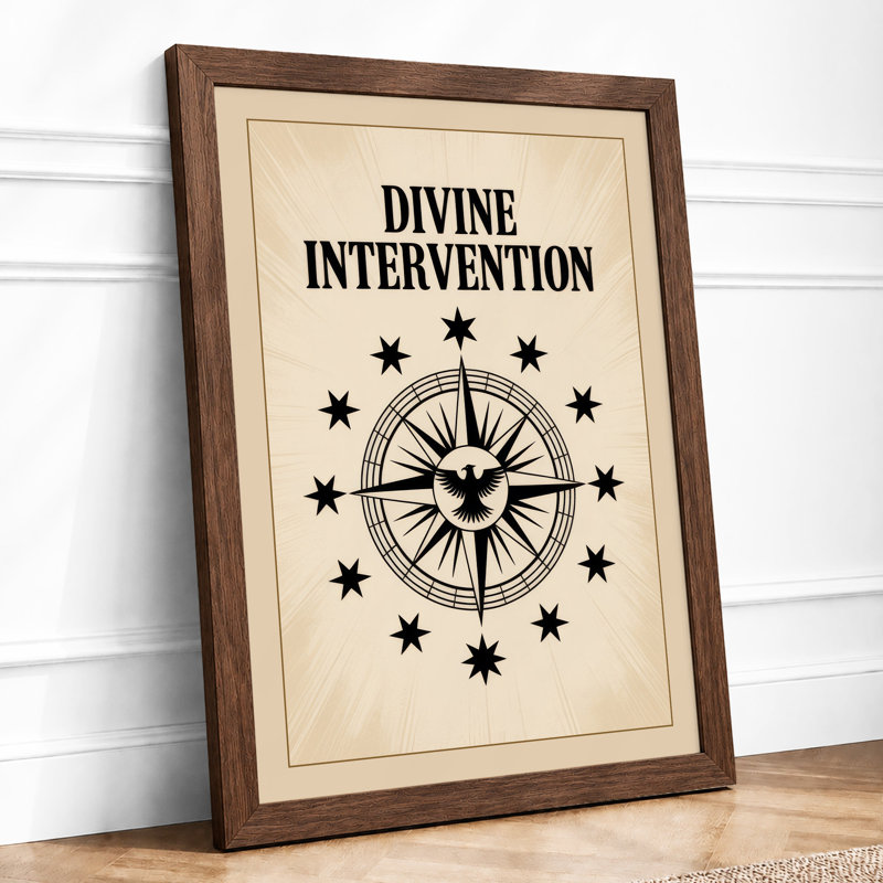 Divine Intervention Minimalist - Framed Print, Walnut, A4 - 29.7 x 21.0 cm