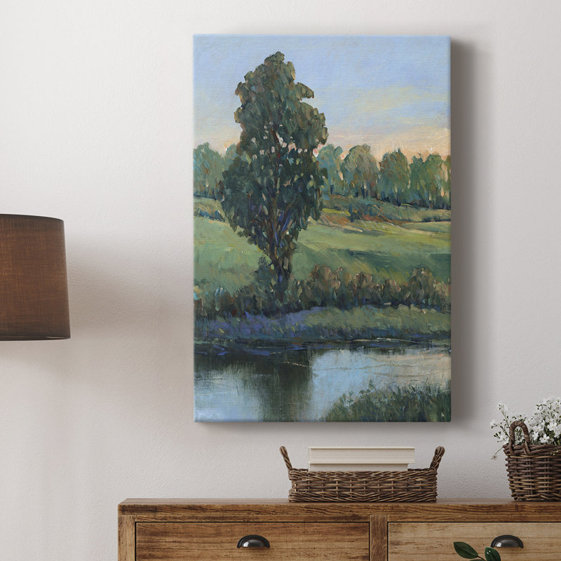 Arbre au bord de la rivière II - galerie Cavas sur mesure, H 48 po x l 32 po